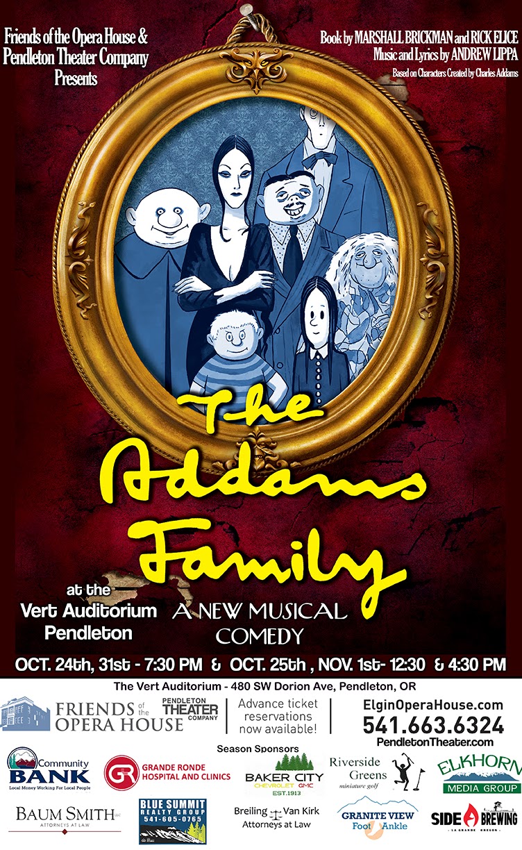 Watch The Addams Family at Pendleton’s Vert Auditorum Oct 31 & Nov 1!